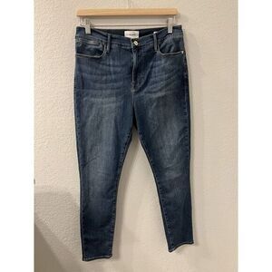 FRAME Le High‎ Skinny Jeans Women's 31 Dark Wash Blue Stretch Denim High Rise